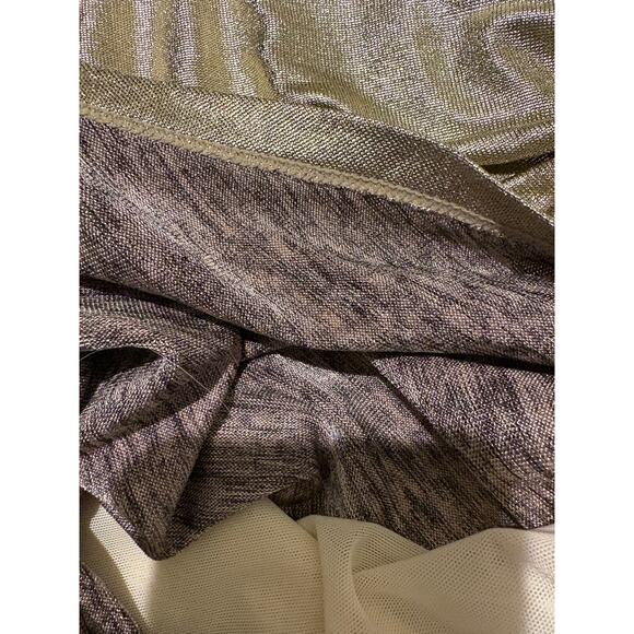 NWOT Alice + Olivia Hilary Ruched Mocked Neck Mini Dress Metallic Pale Gold Sz.0 - Picture 15 of 15